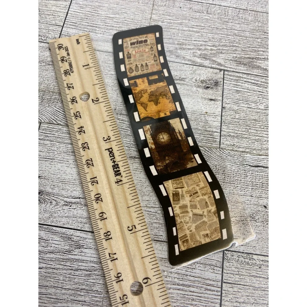 Bookmark of Film Strip Collage Ephemera - Dark Academia Nostalgic Travel
